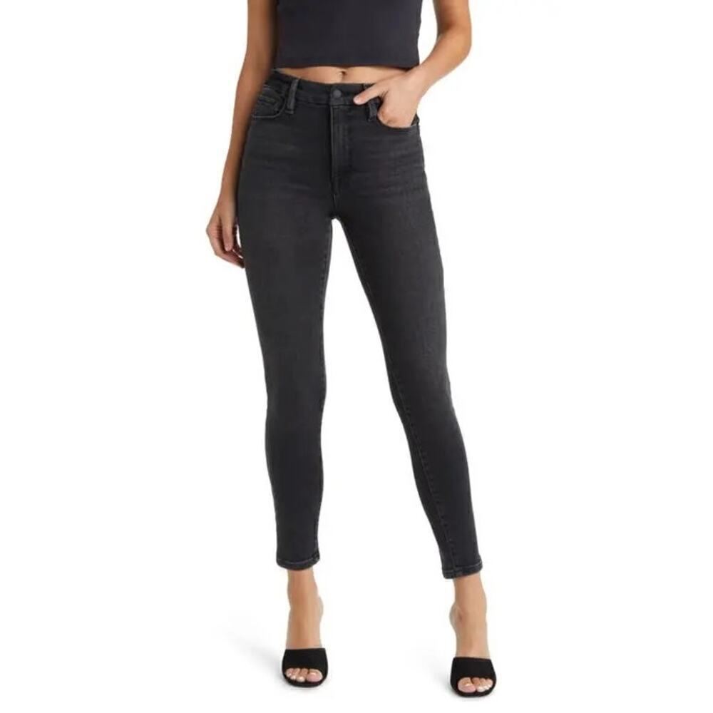 Good American Good Legs Jeans High Waist Skinny Leg Stretch Denim Black NWT 2